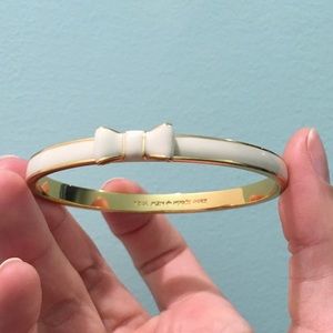 Kate Spade White Enamel Bow Bangle